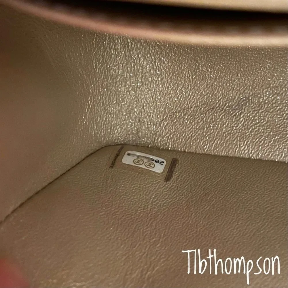 Chanel square mini gold caviar leather & GHW